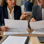 Dos personas revisando papeles